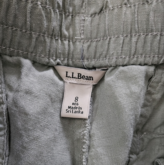 L.L. Bean 100% Linen Women's Green Pants Size 8 Reg - Picture 7 of 10